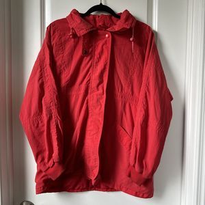 Vintage Eddie Bauer Womens Red Windbreaker Coat Jacket Size Large